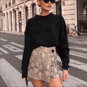Zara Snake Pattern Faux Leather Skort